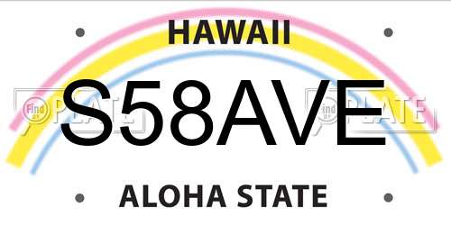 S58AVE Hawaii License Plate