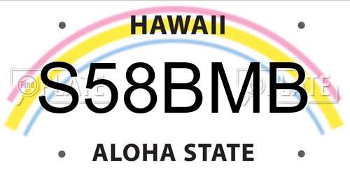 S58BMB Hawaii License Plate