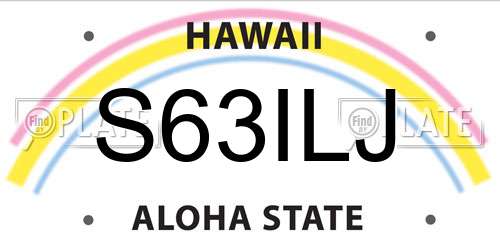 S63ILJ Hawaii License Plate