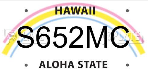 S652MC Hawaii License Plate