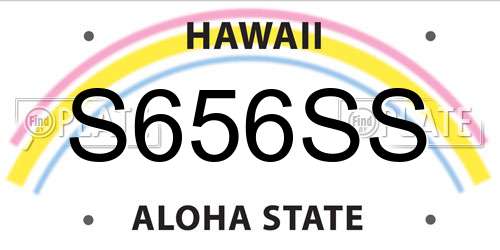 S656SS Hawaii License Plate