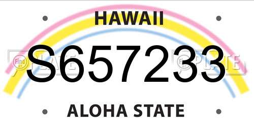 S657233 Hawaii License Plate