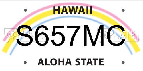 S657MC Hawaii License Plate