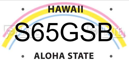 S65GSB Hawaii License Plate