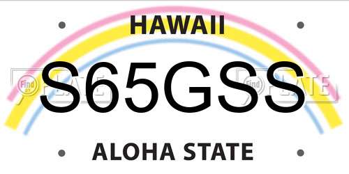 S65GSS Hawaii License Plate