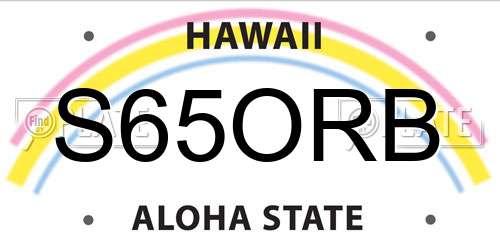 S65ORB Hawaii License Plate