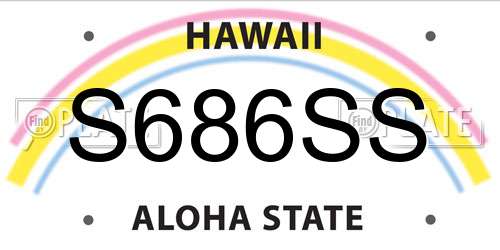 S686SS Hawaii License Plate