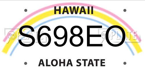 S698EO Hawaii License Plate