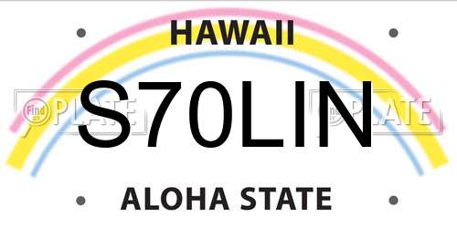 S70LIN Hawaii License Plate
