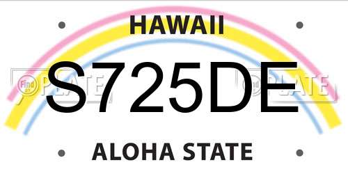 S725DE Hawaii License Plate