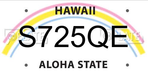 S725QE Hawaii License Plate