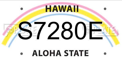 S7280E Hawaii License Plate