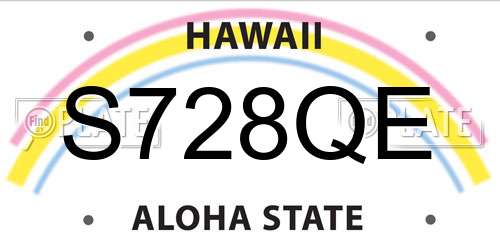 S728QE Hawaii License Plate