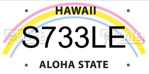 S733LE Hawaii License Plate