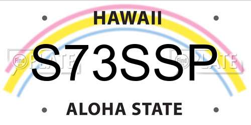 S73SSP Hawaii License Plate