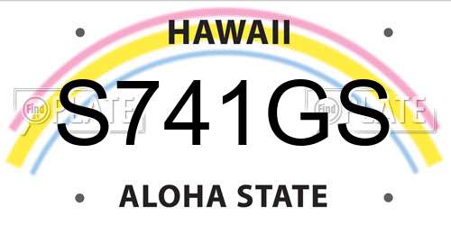 S741GS Hawaii License Plate