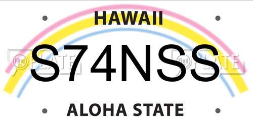 S74NSS Hawaii License Plate