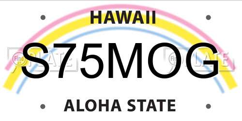 S75MOG Hawaii License Plate