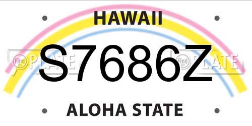 S7686Z Hawaii License Plate