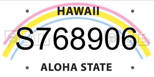 S768906 Hawaii License Plate