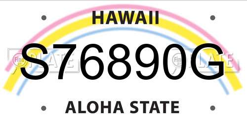 S76890G Hawaii License Plate