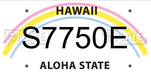 S7750E Hawaii License Plate