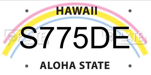S775DE Hawaii License Plate