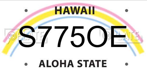 S775OE Hawaii License Plate