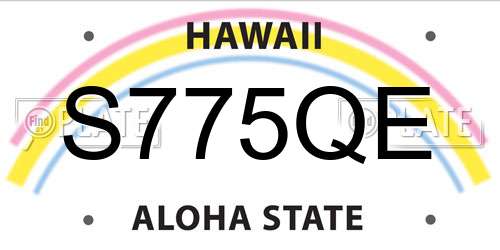 S775QE Hawaii License Plate