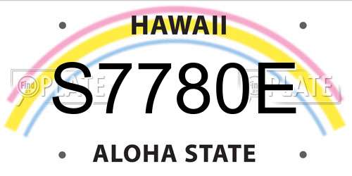 S7780E Hawaii License Plate