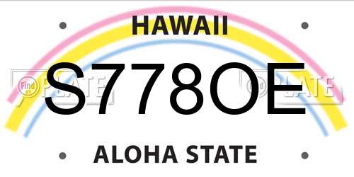 S778OE Hawaii License Plate