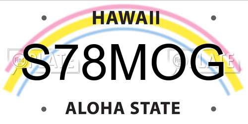 S78MOG Hawaii License Plate