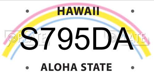 S795DA Hawaii License Plate