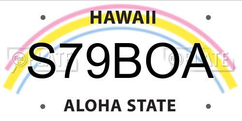 S79BOA Hawaii License Plate