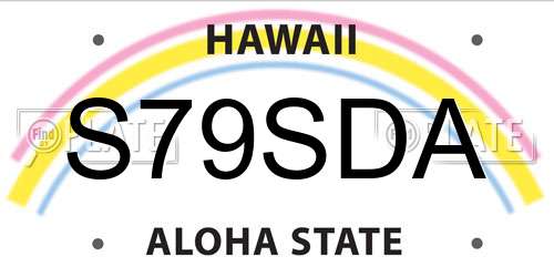 S79SDA Hawaii License Plate