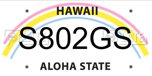 S802GS Hawaii License Plate