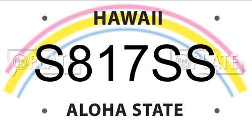 S817SS Hawaii License Plate