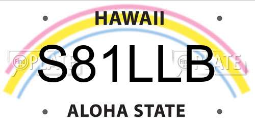 S81LLB Hawaii License Plate