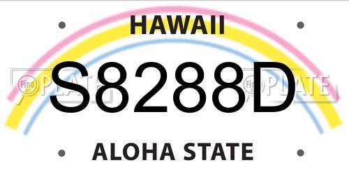 S8288D Hawaii License Plate