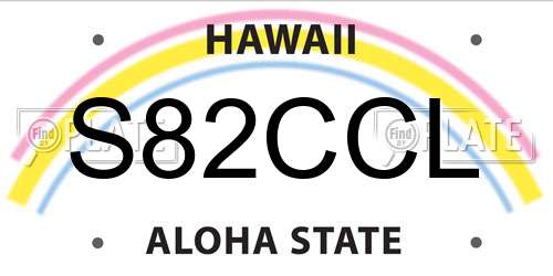 S82CCL Hawaii License Plate