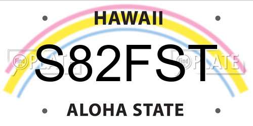 S82FST Hawaii License Plate