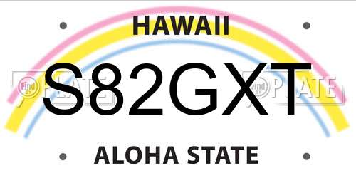 S82GXT Hawaii License Plate