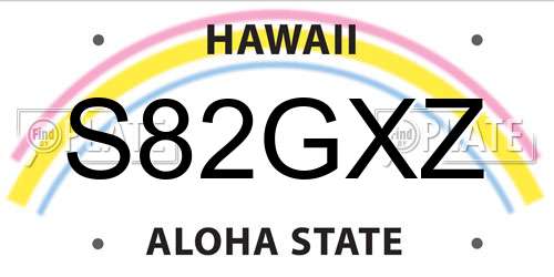 S82GXZ Hawaii License Plate