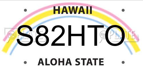 S82HTO Hawaii License Plate