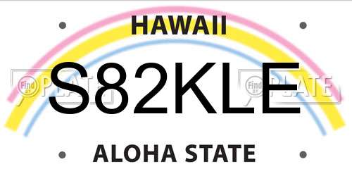 S82KLE Hawaii License Plate