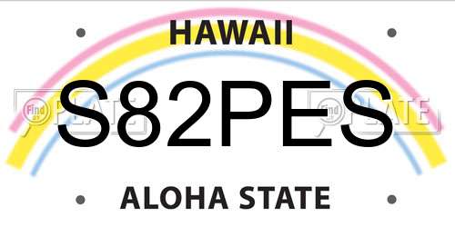 S82PES Hawaii License Plate