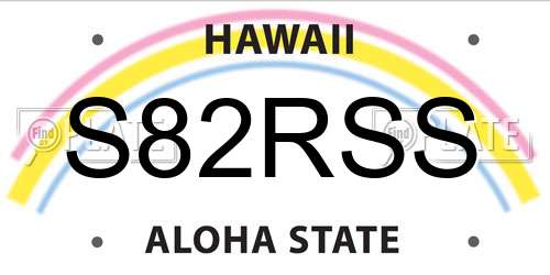 S82RSS Hawaii License Plate