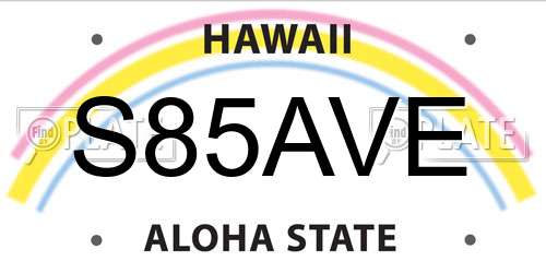 S85AVE Hawaii License Plate