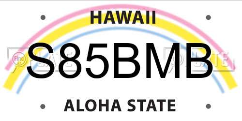 S85BMB Hawaii License Plate