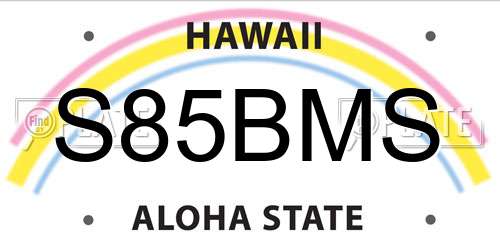 S85BMS Hawaii License Plate
